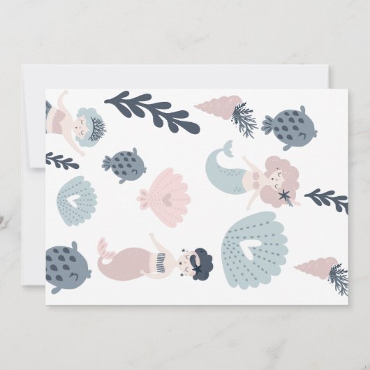 ファースト誕生日リトルマーメイド招待状 招待状 (裏面)