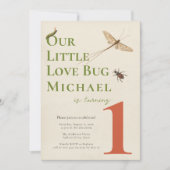 ファースト誕生日リトルラブバグベビー招待状 招待状 (正面)