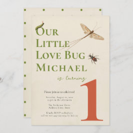ファースト誕生日リトルラブバグベビー招待状 招待状