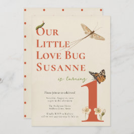 ファースト誕生日リトルラブバグベビー招待状 招待状