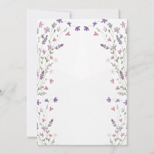 ファースト誕生日リトルワイルドフラワーフローラガール 招待状 (裏面)