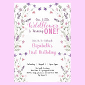 ファースト誕生日リトルワイルドフラワーフローラガール 招待状