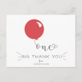 ファースト誕生日レッドバルーンありがとうはがき ポストカード (正面)