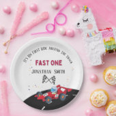 ファースト誕生日レースカー ペーパープレート (パーティー)