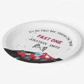 ファースト誕生日レースカー ペーパープレート (アングル)