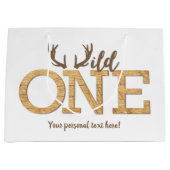 ファースト誕生日ワイルドワンボーイバースデーパーティー ラージペーパーバッグ (正面)