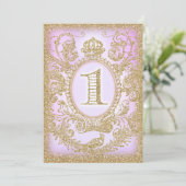 ファースト誕生日ワンスアタイムプリンセスパープル 招待状 (スタンド正面)