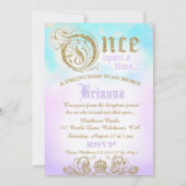 ファースト誕生日ワンスアタイムプリンセスパープル 招待状 (裏面)