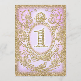 ファースト誕生日ワンスアタイムプリンセスパープル 招待状