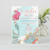 ファースト誕生日ワンダーザシーマーメイド誕生日 招待状 (スタンド正面)
