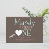 ファースト誕生日ヴァレンティーンズデイバースデーパーティーBoho 招待状 (スタンド正面)