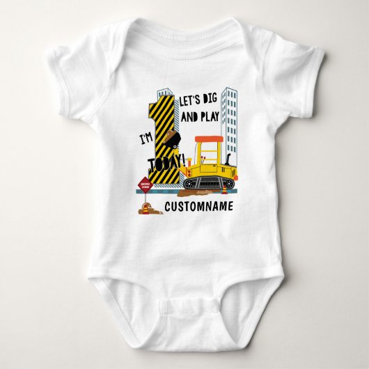 ファースト誕生日建築レッツディグ遊& ベビーボディスーツ (正面)