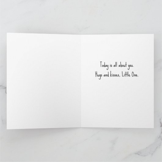 ファースト誕生日詰まったトイパーソナライズされたライオン カード (内部)