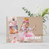 ファースト誕生日4フォトコラージュ誕生日 シーズンカード (スタンド正面)