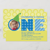 ファースト誕生日「ワン」フォト招待状 招待状 (正面/裏面)