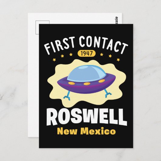 ファースト連絡ロズウェルニューメキシコエイリアンUFO ポストカード (正面/裏面)