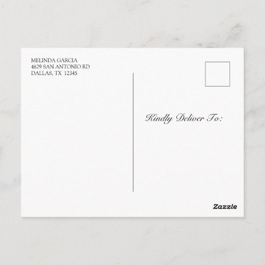 ファースト金ゴールドクロスバーガンディエレガント招待状 ポストカード (裏面)