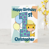 ファースト1歳の誕生日キリンカスタム カード (黄色い花)