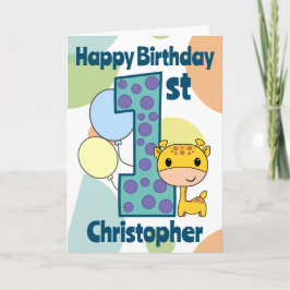 ファースト1歳の誕生日キリンカスタム カード