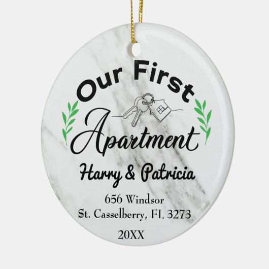 ファースト・アパートメント2022名前をカスタムする&アドレス セラミックオーナメント (左)