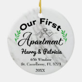 ファースト・アパートメント2022名前をカスタムする&アドレス セラミックオーナメント (裏面)