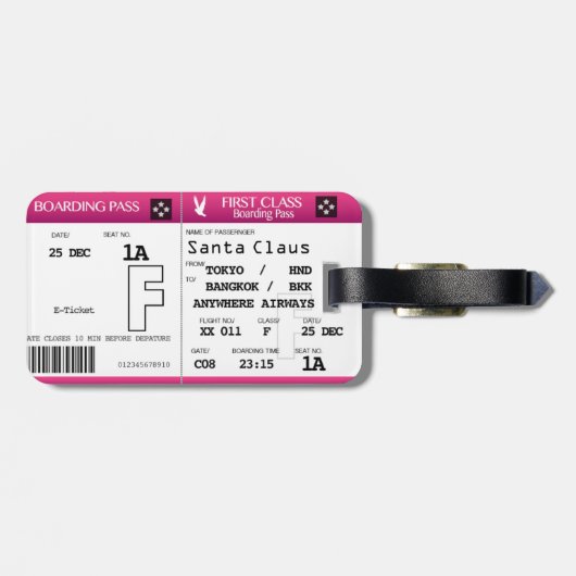 ファースト・クラスの搭乗券の荷物のラベル ラゲッジタグ (裏面横)