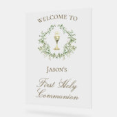 ファースト・コミュニオンアリスのクレスト・グリーン アクリルサイン (傾斜)