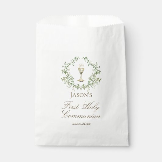 ファースト・コミュニオンアリスのクレスト・グリーン フェイバーバッグ (正面)