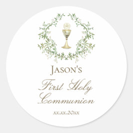 ファースト・コミュニオンアリスのクレスト・グリーン ラウンドシール