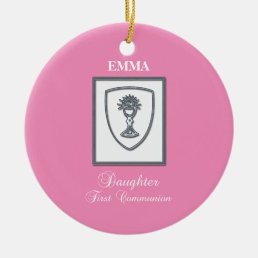 ファースト・コミュニオンシルバーアリス セラミックオーナメント (正面)