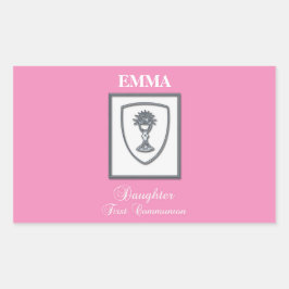 ファースト・コミュニオンシルバーアリス 長方形シール