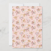 ファースト・コミュニオンパンパスグラス花バラ金ゴールド 招待状 (裏面)