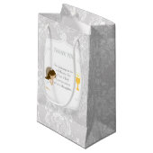 ファースト・コミュニオンブルネットヘアガールサンキュー スモールペーパーバッグ (正面アングル)