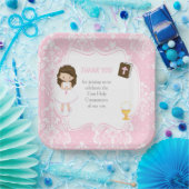 ファースト・コミュニオンブルネットヘアガールサンキュー ペーパープレート (パーティー)