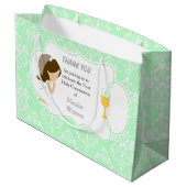 ファースト・コミュニオンブルネットヘアガールサンキュー ラージペーパーバッグ (裏面アングル)