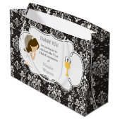 ファースト・コミュニオンブルネットヘアガールサンキュー ラージペーパーバッグ (裏面アングル)