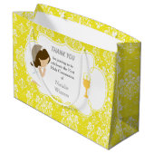 ファースト・コミュニオンブルネットヘアガールサンキュー ラージペーパーバッグ (裏面アングル)