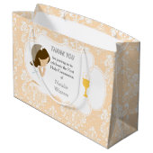 ファースト・コミュニオンブルネットヘアガールサンキュー ラージペーパーバッグ (裏面アングル)