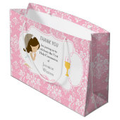 ファースト・コミュニオンブルネットヘアガールサンキュー ラージペーパーバッグ (裏面アングル)
