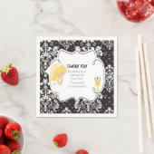 ファースト・コミュニオンブロンド・ガール・ブラック・ダマスク スタンダードカクテルナプキン (インサイチュ)