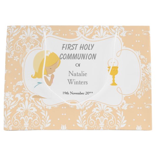 ファースト・コミュニオンブロンド・ヘアガール・サンキュー ラージペーパーバッグ (正面)