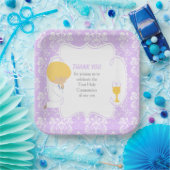 ファースト・コミュニオンブロンド・ボーイパープルダマスク ペーパープレート (パーティー)