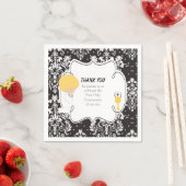 ファースト・コミュニオンブロンド・ボーイブラックダマスク スタンダードカクテルナプキン (インサイチュ)