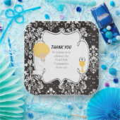 ファースト・コミュニオンブロンド・ボーイブラックダマスク ペーパープレート (パーティー)