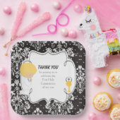 ファースト・コミュニオンブロンド・ボーイブラックダマスク ペーパープレート (パーティー)