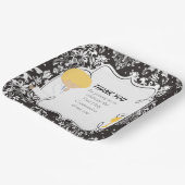 ファースト・コミュニオンブロンド・ボーイブラックダマスク ペーパープレート (傾斜あり)