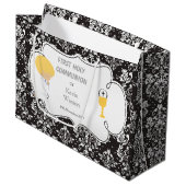 ファースト・コミュニオンブロンド・ボーイブラックダマスク ラージペーパーバッグ (正面アングル)