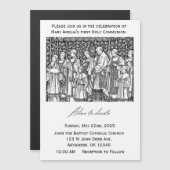 ファースト・コミュニオン招待状 – アドロテフルン マグネット招待状 (正面/裏面)