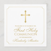 ファースト・コミュニオン・金ゴールド・クロス・ガール・クリスチャン