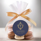 ファースト・コミューニオンネイビー金ゴールドクレストエレガントボーイ ラウンドシール